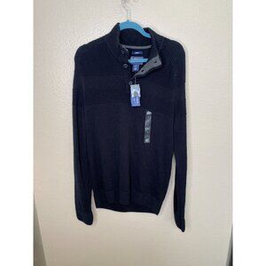 NWT‎ American Rag Mens Black Sweater Large Pullover 100% Cotton Long Sleeve